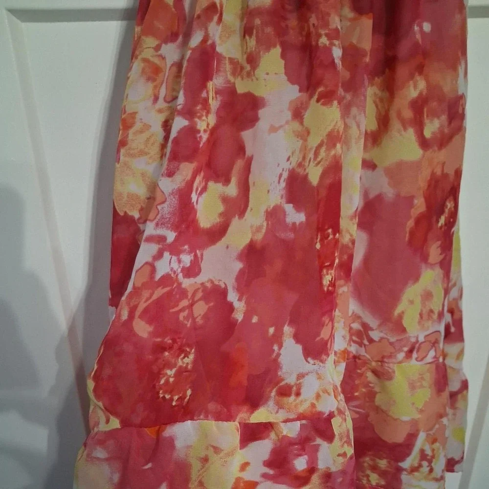 Children's Place 2007 Girls Orange and yellow floral maxi dress